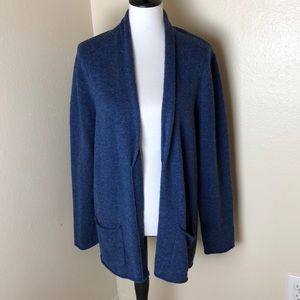J. Jill Merino Wool Blue Long Cardigan Size Large